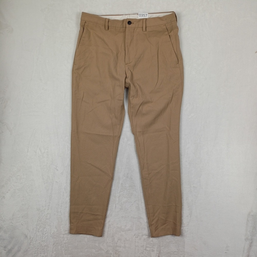 Zara Chinos Mens Size 30 Tan Khaki Slim Fit Stretch Flat Front Work Wear Office